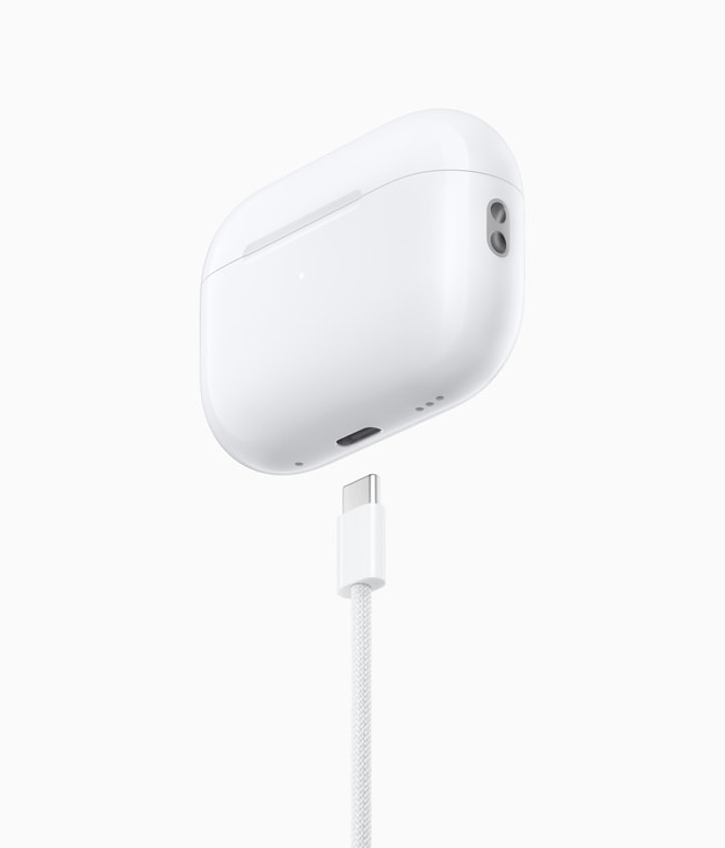 The USB-C case connector shown in Apple launch photography.