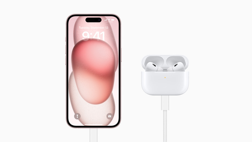 Apple demonstrates charging this case from a compatible USB-C iPhone.