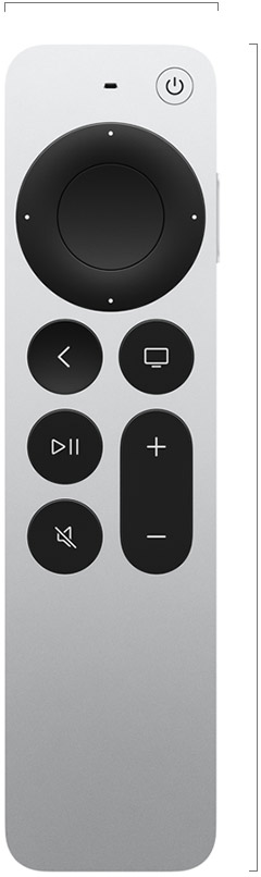 The Siri Remote shown by Apple. Its buttons and touch surface are central to everyday navigation.