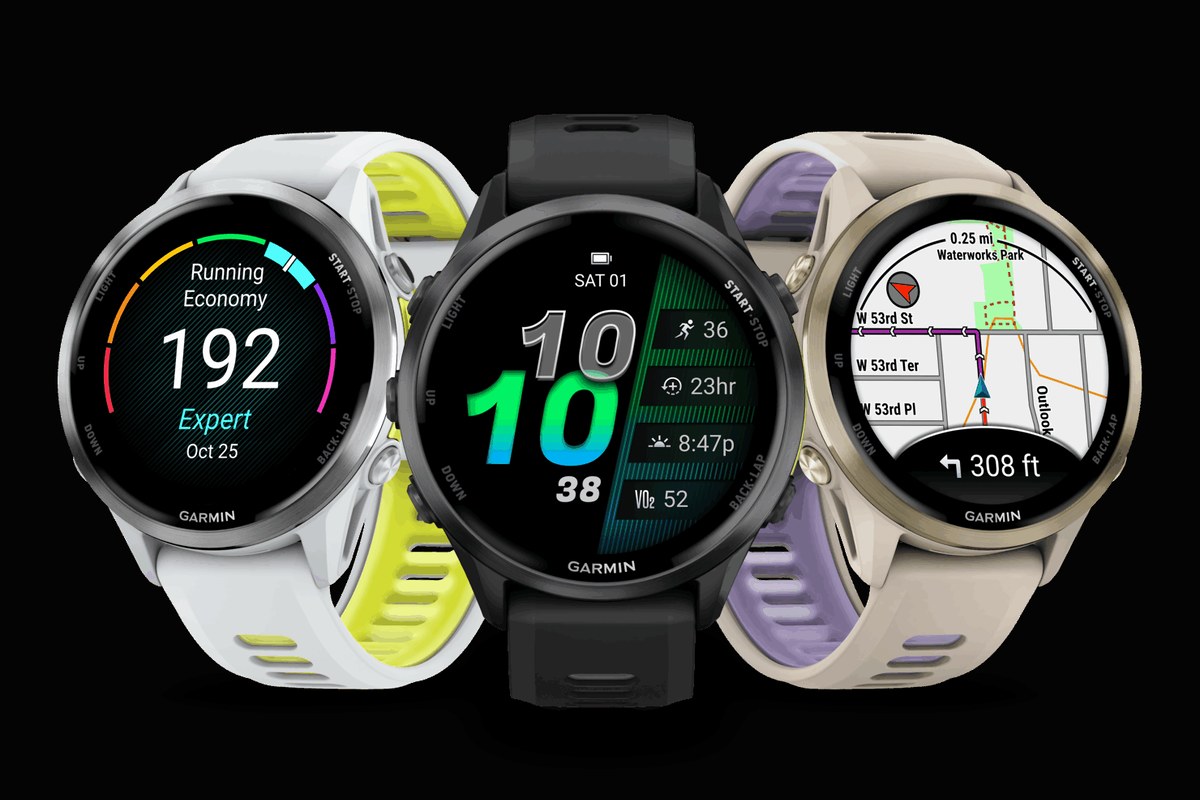 Garmin Forerunner 970 — detail crop from the cited public reference image.