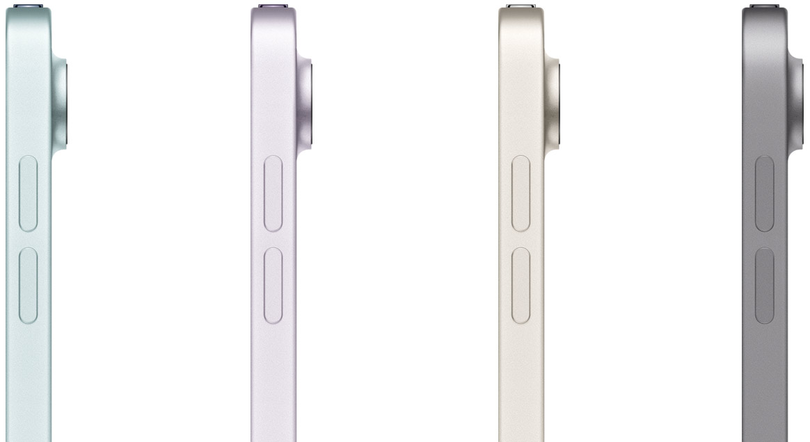 The iPad Air finishes shown by Apple. The 11-inch and 13-inch versions still make different demands on carrying and handling.