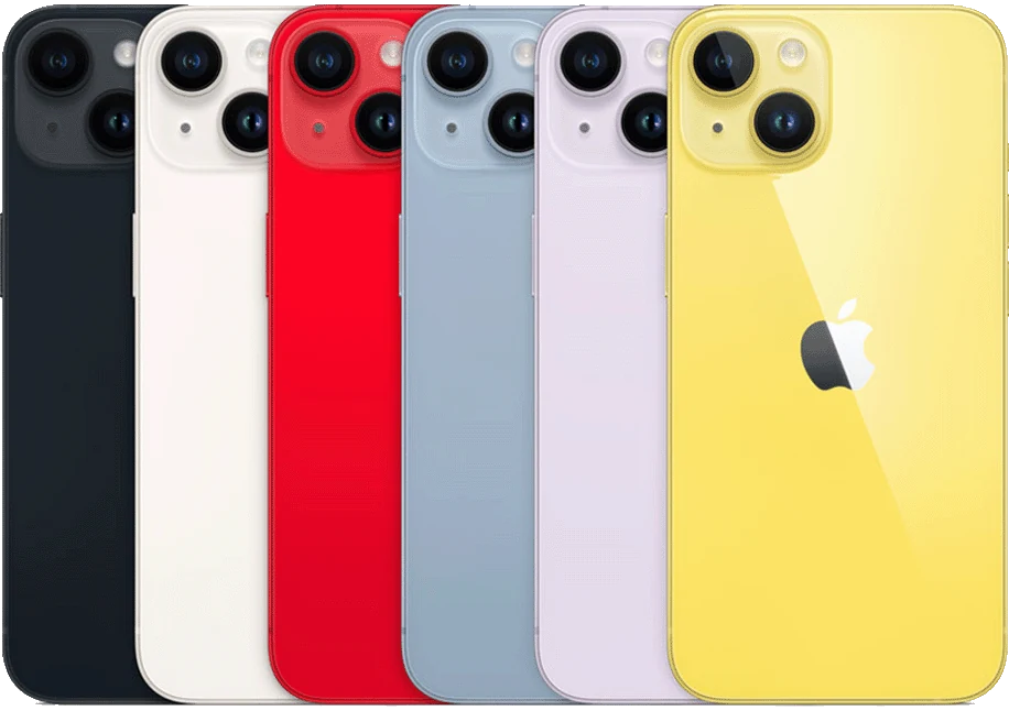 Manufacturer product view of the iPhone 14.