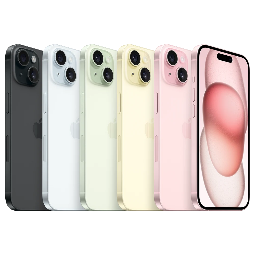 Manufacturer product view of the iPhone 15.
