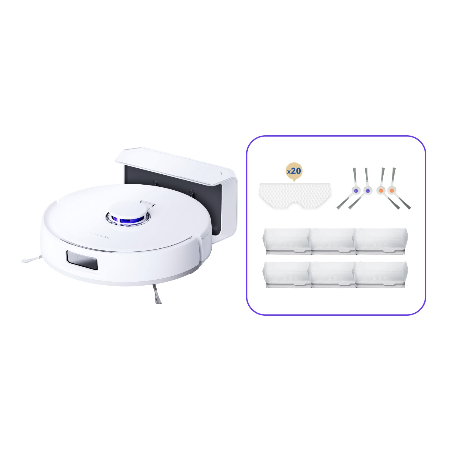 Narwal's supplied product imagery for the Narwal Freo X Plus. The specifications discussed here remain manufacturer claims.