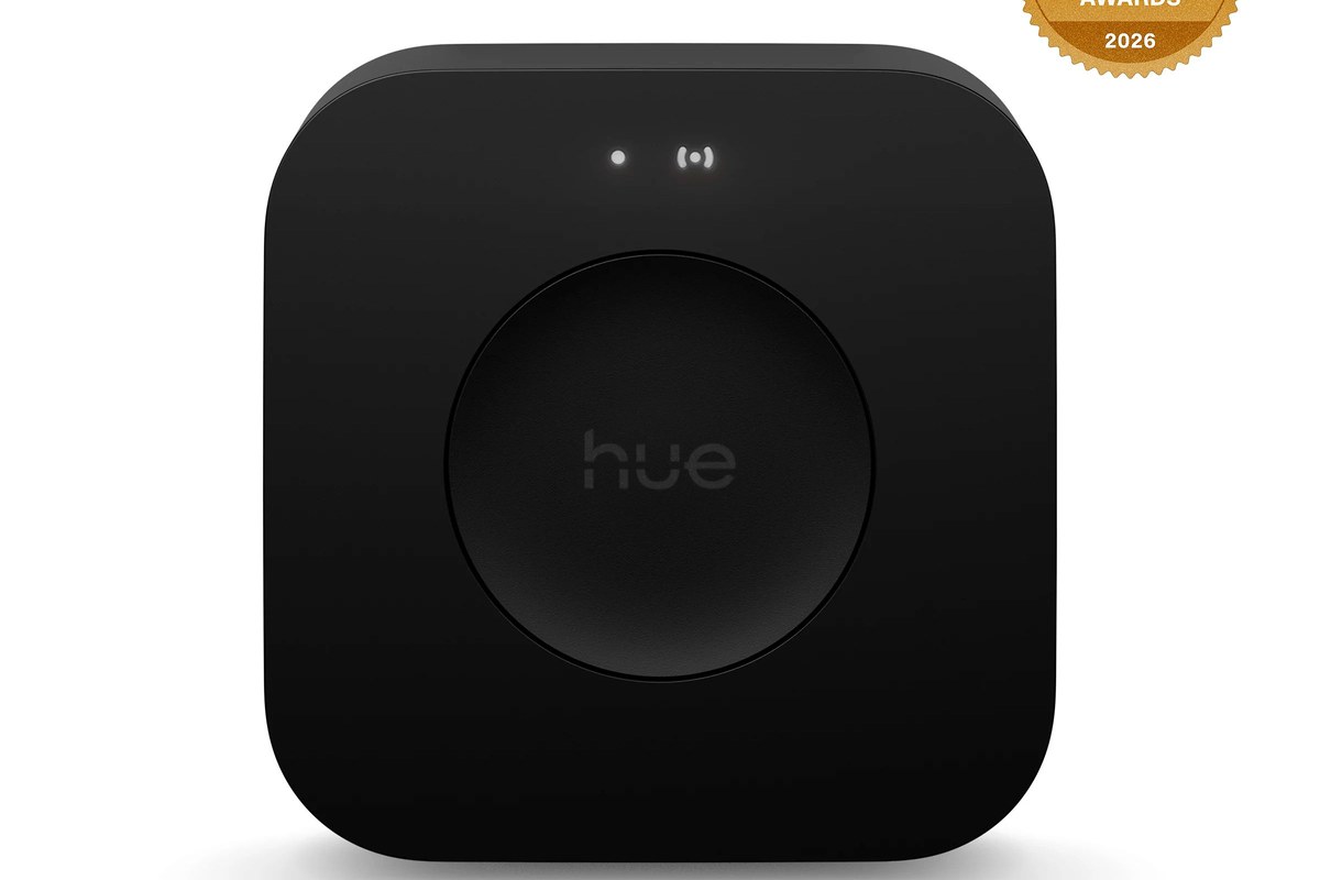 Philips Hue Bridge Pro — detail crop from the cited public reference image.