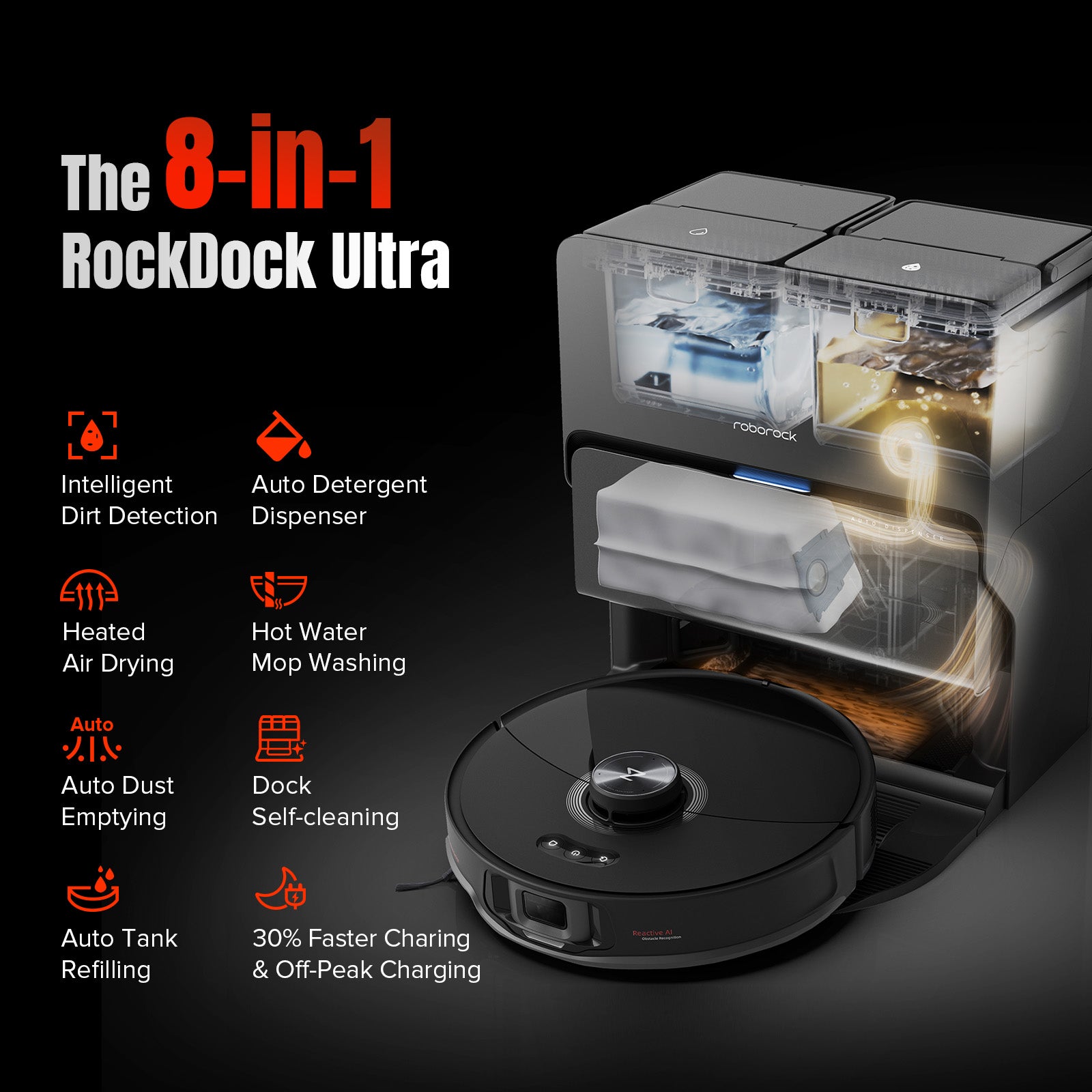 Roborock's supplied product imagery for the Roborock S8 MaxV Ultra. The specifications discussed here remain manufacturer claims.
